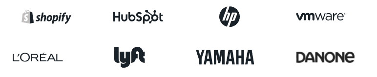 shopify hubspot hp vmware l'oreal lyft yamaha danone